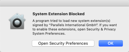 macOS System Extension Blocked Warning